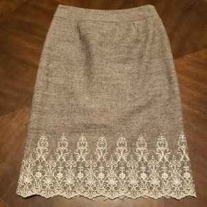 Antonio Melani NWT Gold Embroidered Pencil Skirt